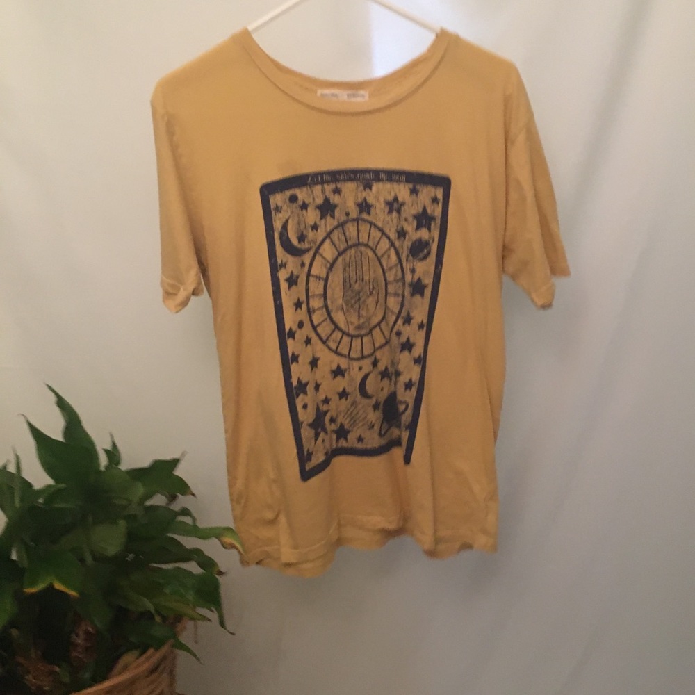 yellow graphic tee